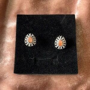 .925 Solid Sterling Silver Lab Created Ice Crystal Stud Earrings